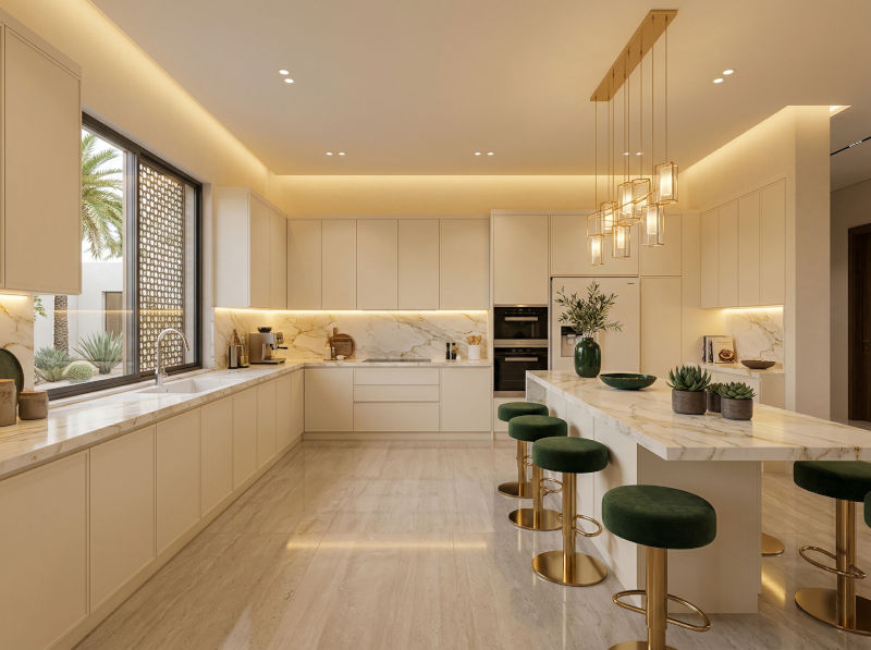 مطبخ مفتوح على الصالة